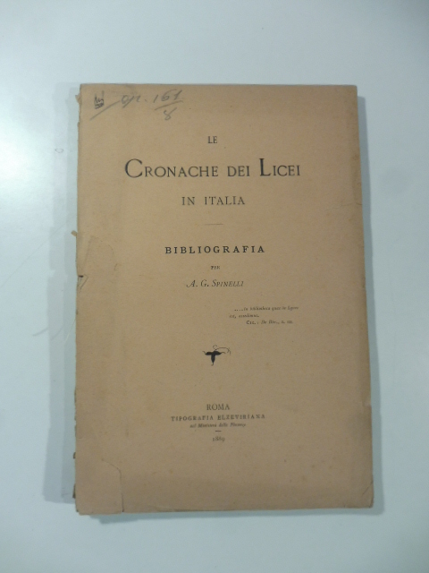 Le cronache dei Licei in Italia. Bibliografia